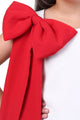 Snowberry Pop White & Red Bow Party Dress for Girls