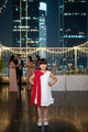 Snowberry Pop White & Red Bow Party Dress for Girls