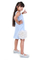 Bluebell Charm Sky Blue Floral Party Dress for Girls