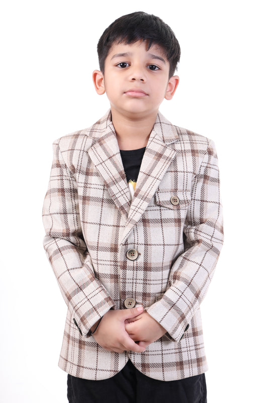 Brown Check Party Blazer