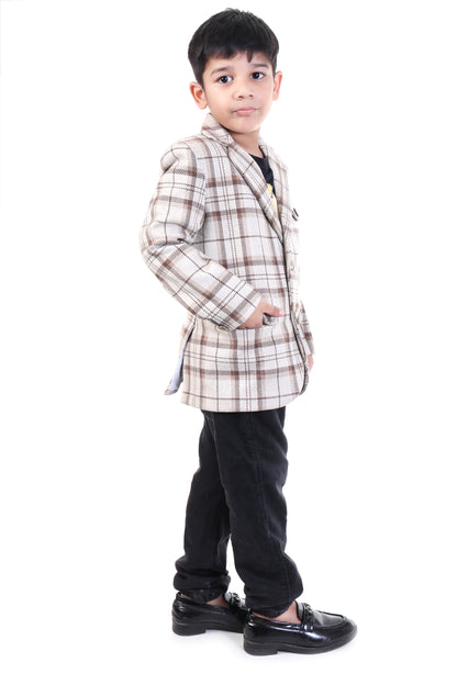 Brown Check Party Blazer