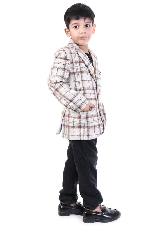 Brown Check Party Blazer