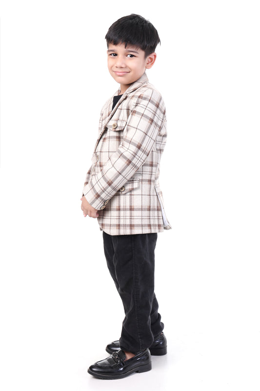 Brown Check Party Blazer