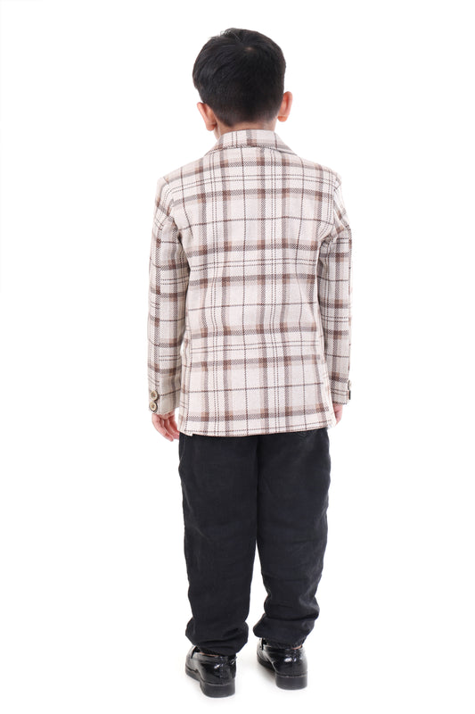 Brown Check Party Blazer