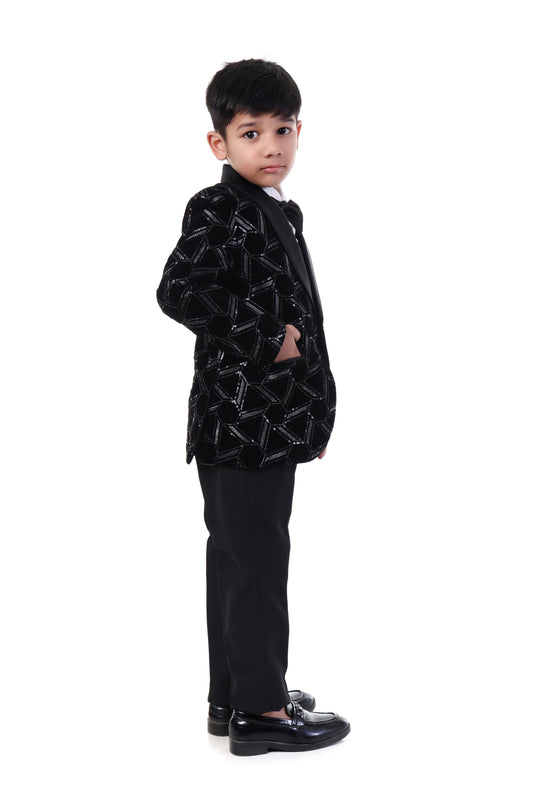 Luxe Black Velvet Tuxedo Set