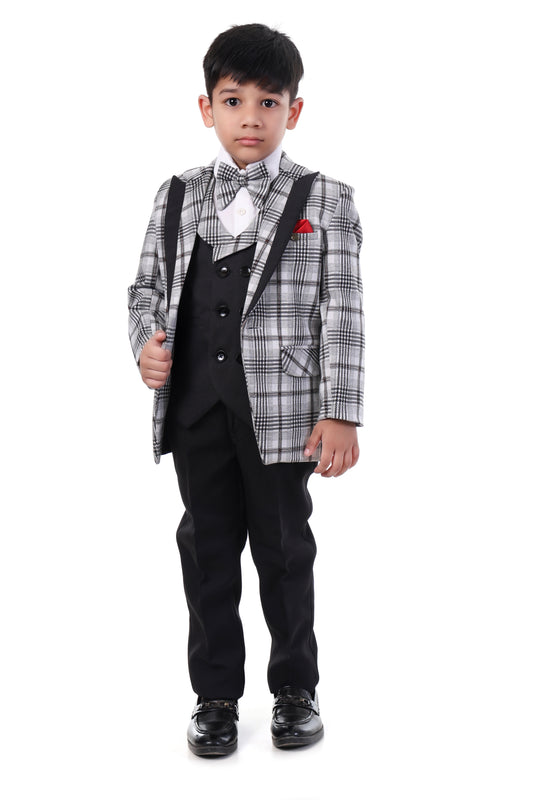 White Check Tuxedo Suit