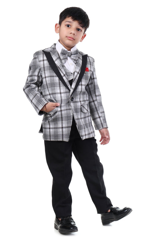 White Check Tuxedo Suit