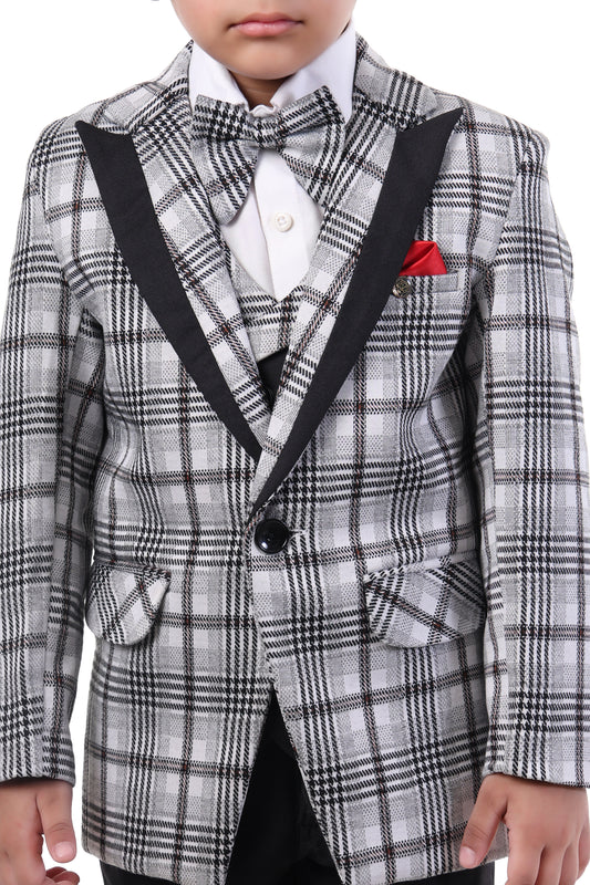 White Check Tuxedo Suit