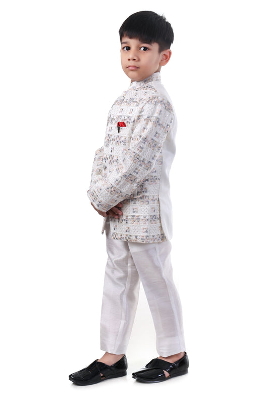 White Blossom Jodhpuri Suit