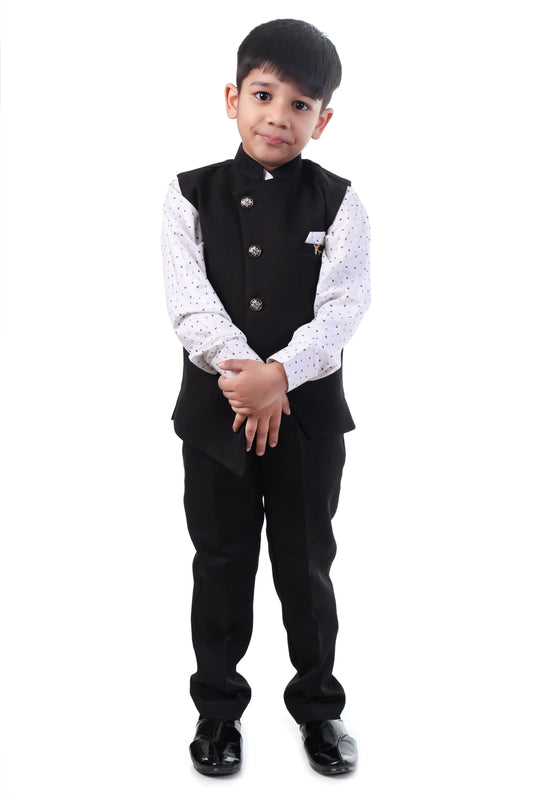 Jet Black Asymmetry Jacket Suit