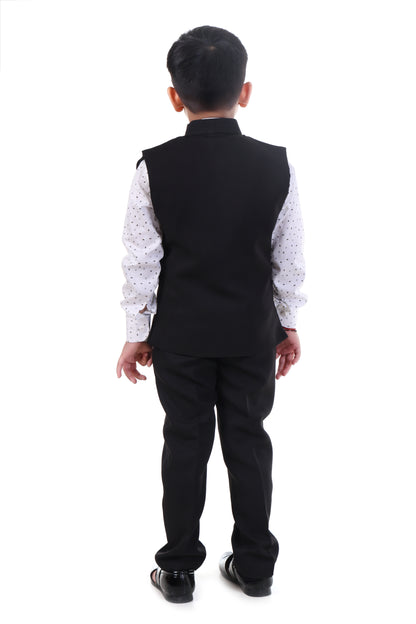Jet Black Asymmetry Jacket Suit