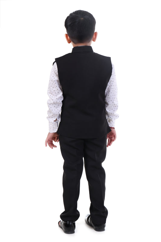 Jet Black Asymmetry Jacket Suit