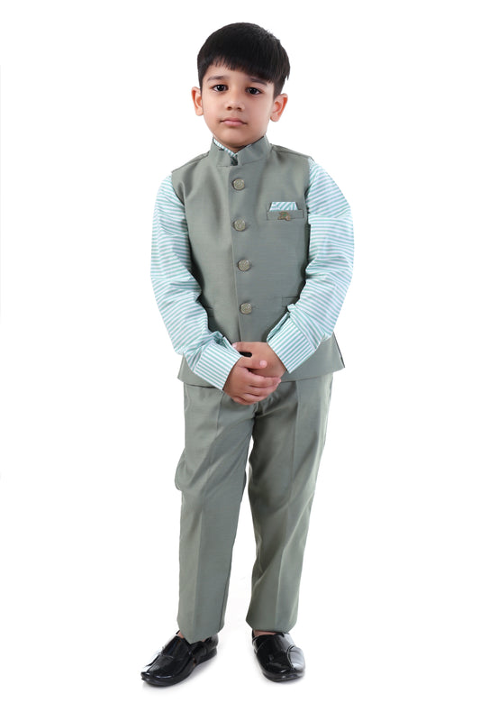 Emerald Elegance Jacket Suit