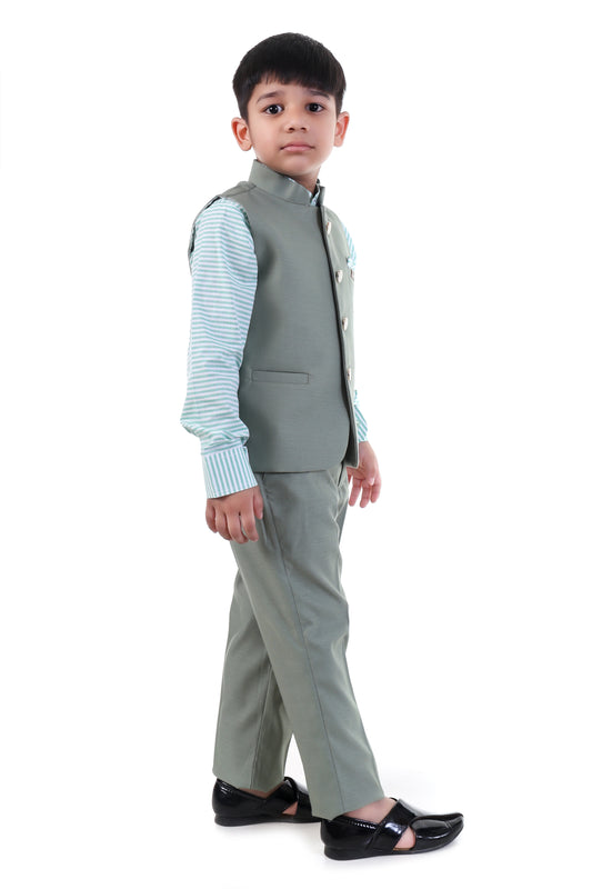 Emerald Elegance Jacket Suit