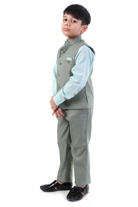 Emerald Elegance Jacket Suit