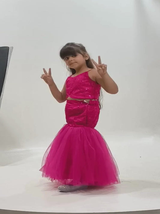 Pink Prism Magenta Girls Ethnic Lehenga Choli